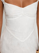 Past And Present Burnout Tie Back Mini Dress White