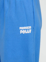 Princess Polly Wide Leg Track Pant Bubble Text Blue