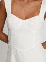 Sweet Secrets Broderie Mini Dress White