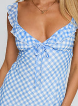 Marseilla Mini Dress Blue Check