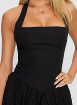 Starwoman Halter Mini Dress Black