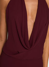 Vortexa Halter Maxi Dress Currant