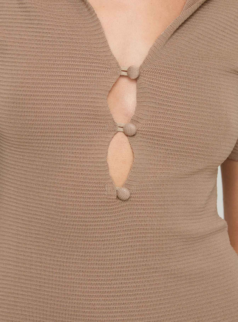 Theola Mini Dress Brown