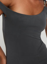 True Desires One Shoulder Mini Dress Grey