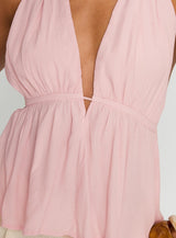 Saddler Halter Top Pink