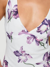 Varney Frill Mini Dress White / Purple Floral