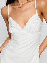 Aruba Embroidered Mini Dress White