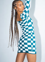 Lucien Mini Dress Green / White