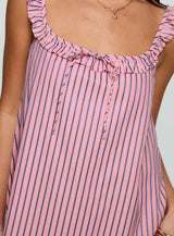 Zalina Babydoll Mini Dress Pink Stripe