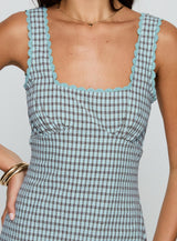 Dasha Mini Dress Blue / Brown Check