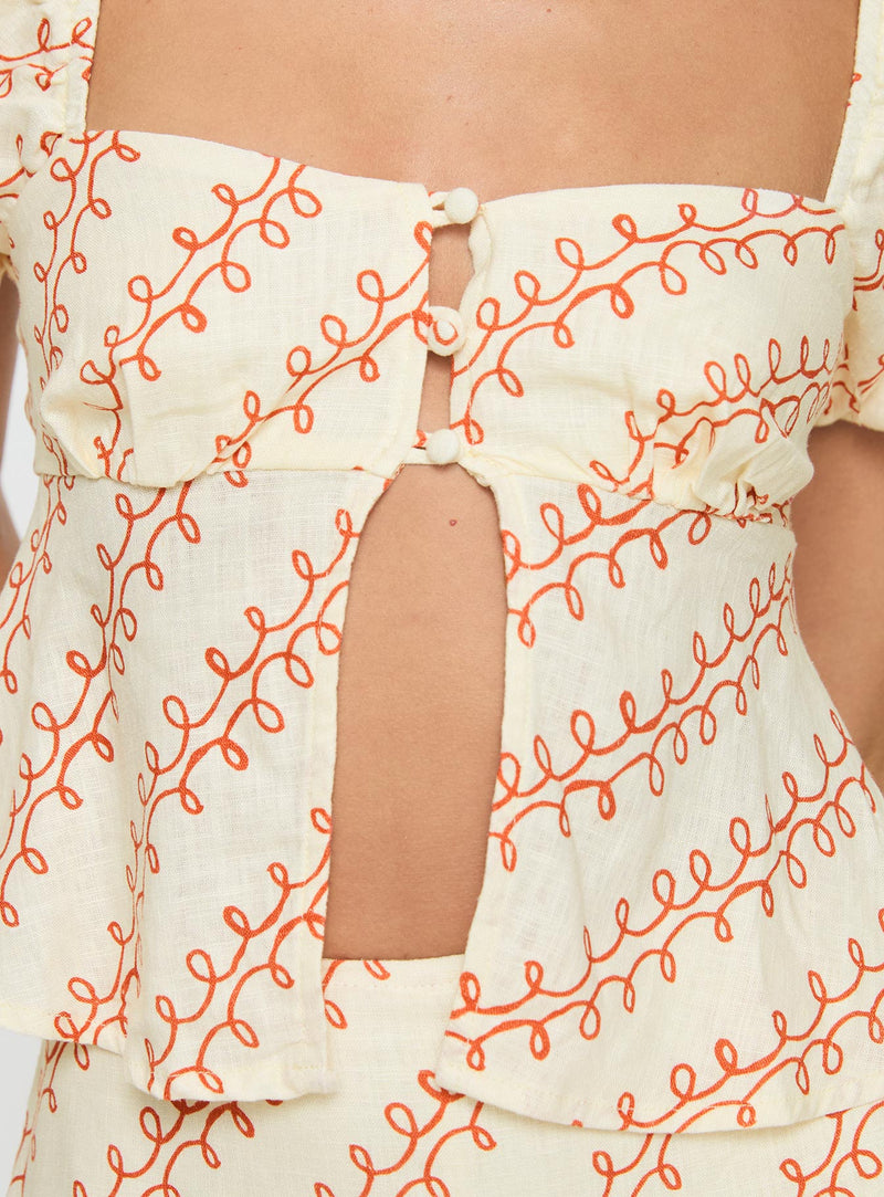 Passionfruit Linen Blend Top Multi