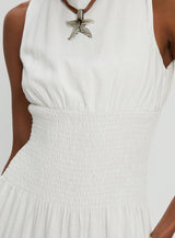 Lilienne Shirred Maxi Dress White