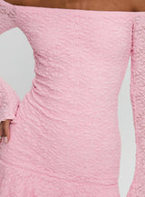 Vancesca Long Sleeve Mini Dress Pink