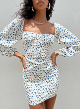 Vilma Long Sleeve Dress White Floral