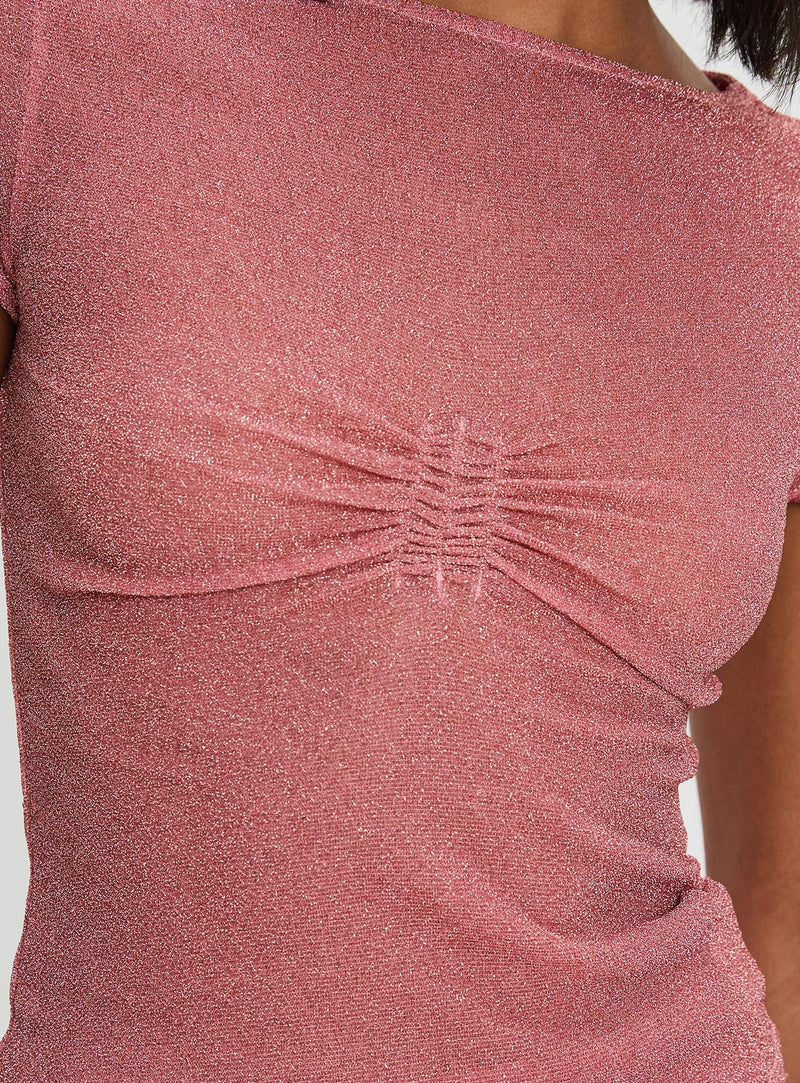 Crystal Clear Mesh Top Pink