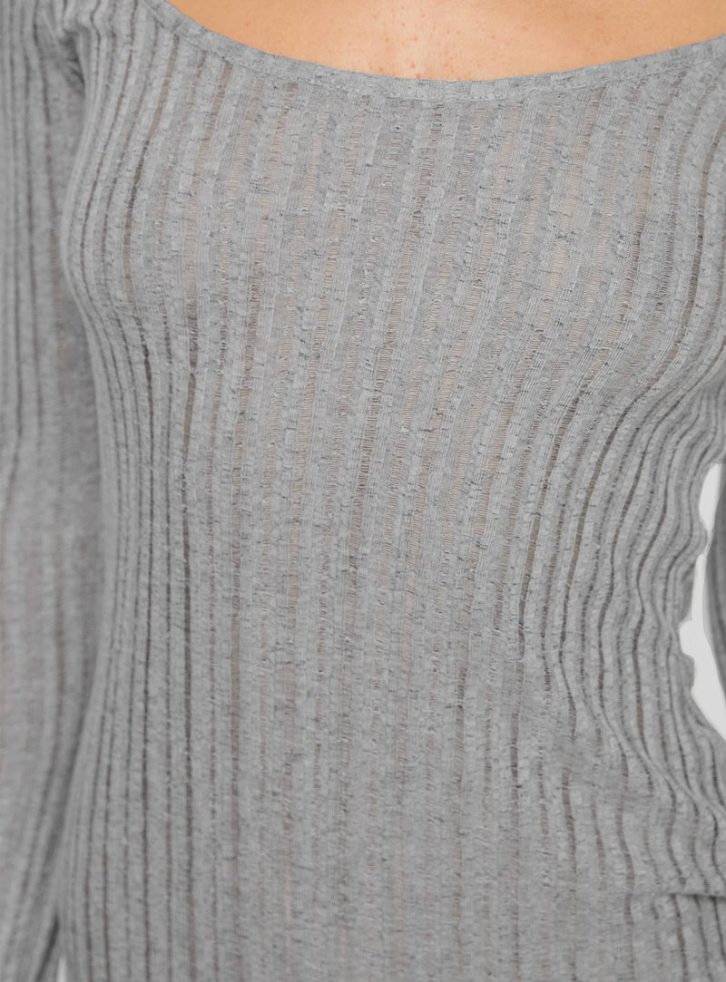 Tomas Long Sleeve Mini Dress Grey