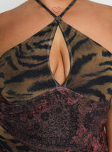 Syrefena Halter Mini Dress Multi Curve