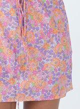 Nakita Mini Dress Purple Floral
