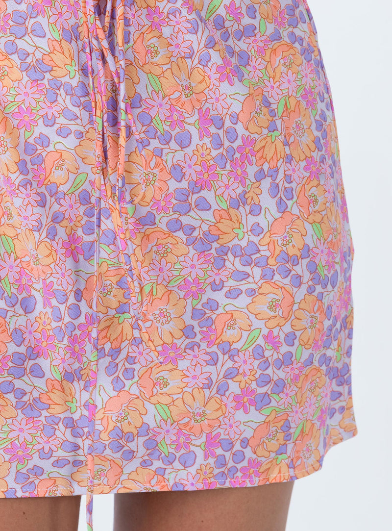 Nakita Mini Dress Purple Floral