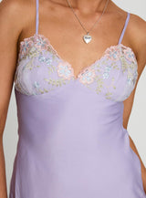 Hintz Satin Mini Dress Lilac