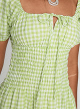 More Than Butterflies Maxi Dress Green Check