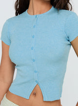 Suzu Knit Top Light Blue