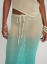 Auralia Knit Maxi Skirt Blue / Cream