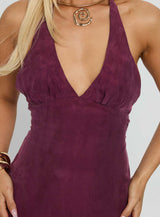 True Companion Halter Maxi Dress Berry