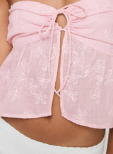 Rosenberg Strapless Top Pink