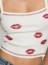 Smooches Graphic Top Cream