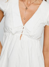 Sailoh Puff Sleeve Baby Doll Mini Dress White