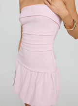 Mousse Strapless Mini Dress Pink