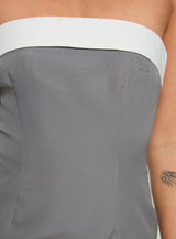 Tein Strapless Mini Dress Grey / White