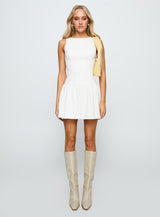 Faela Tie Back Mini Dress White