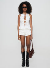 Luminary Tie Up Top White