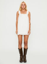 Cupids Bow Mini Dress White