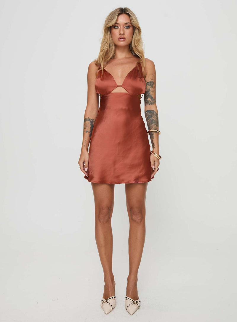 Alexo Mini Dress Rust