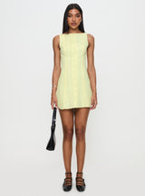 Mimsie Embroidered Mini Dress Lemon