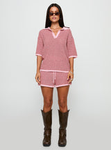 Pacifique Crochet Shorts Pink Multi