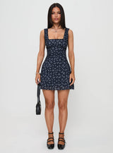 Dasha Mini Dress Navy Floral