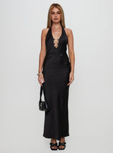 Vasilisa Halter Neck Maxi Dress Black