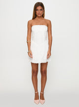 Mirella Strapless Mini Dress White