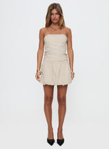 Abigaille Strapless Bubble Hem Mini Dress Check