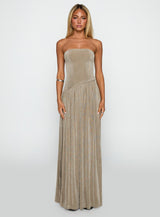 Inka Strapless Maxi Dress Taupe