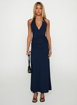Casino Halter Maxi Navy