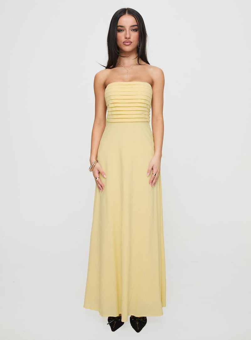 Anamaria Strapless Maxi Dress Lemon