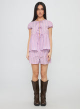 Drop Dead Gorgeous Tie Up Set Purple Stripe