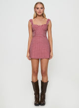 Faubert Mini Dress Red Gingham Petite