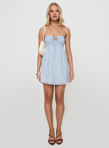 Rosenberg Strapless Mini Dress Blue