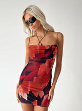Sugar Mini Dress Red Multi Tall